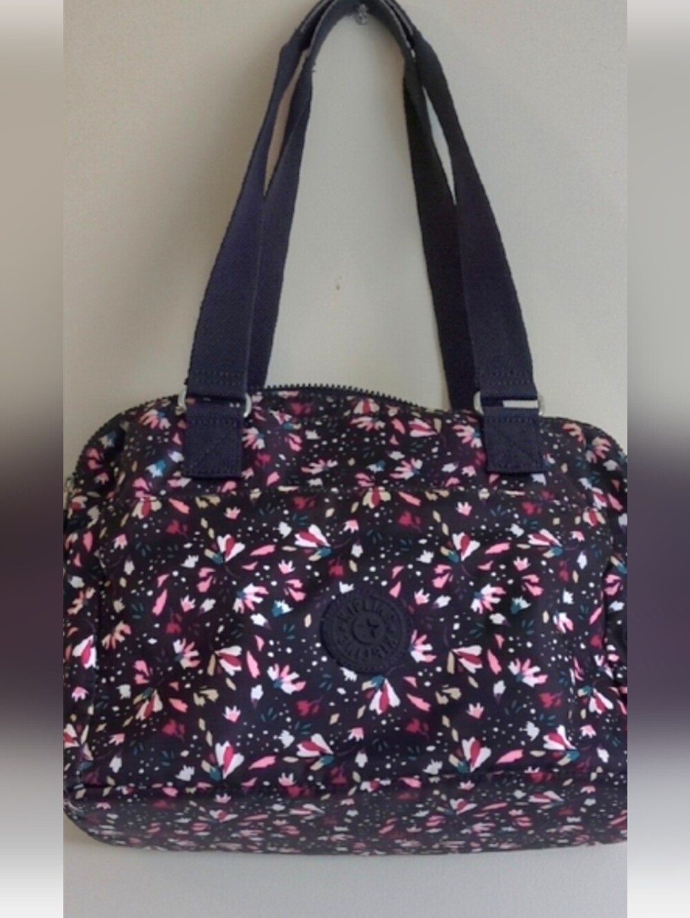 EUC Kipling Bag Black Floral Print